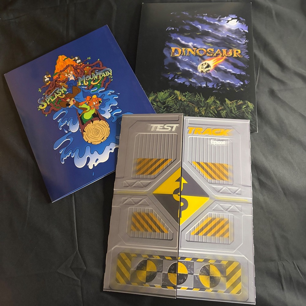 Disney Ride Photo Folder Lot 3 Splash Mountain Dinosaur Test Track Souvenirs